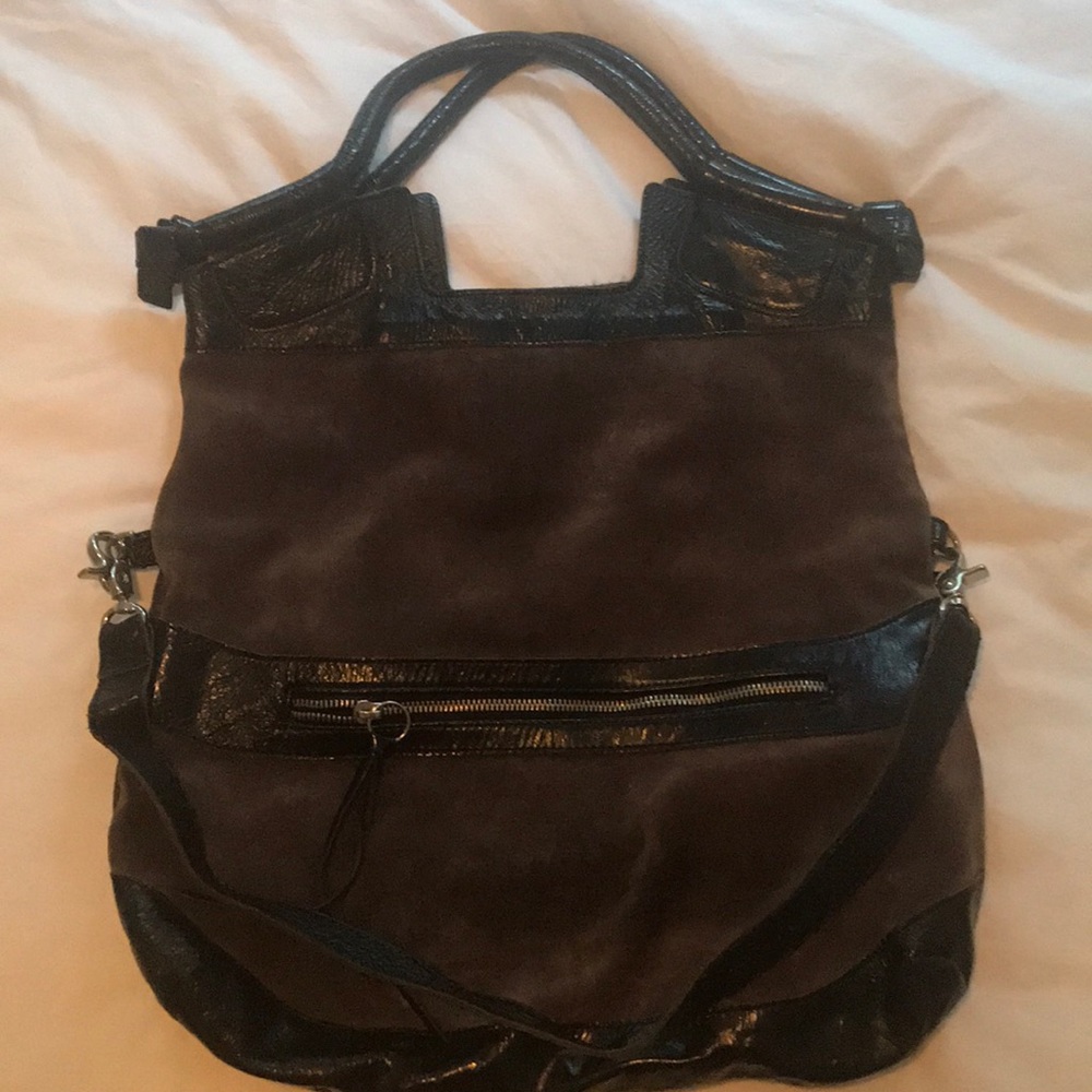 Foley + Corinna black suede purse